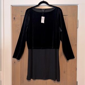 J Jill velvet tunic Womens XL mixed media longline Festive Flowey Dark Romantic